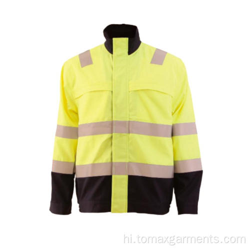 लौ Retardant जैकेट आग प्रतिरोधी कपड़े Fr Workwear